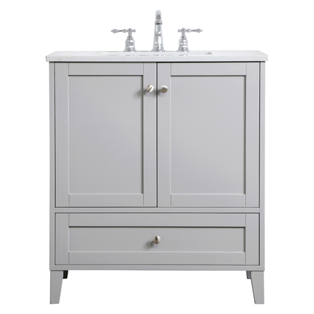 ELEGANT DECOR 30 Inch Single Bathroom Vanity In Grey VF18030GR